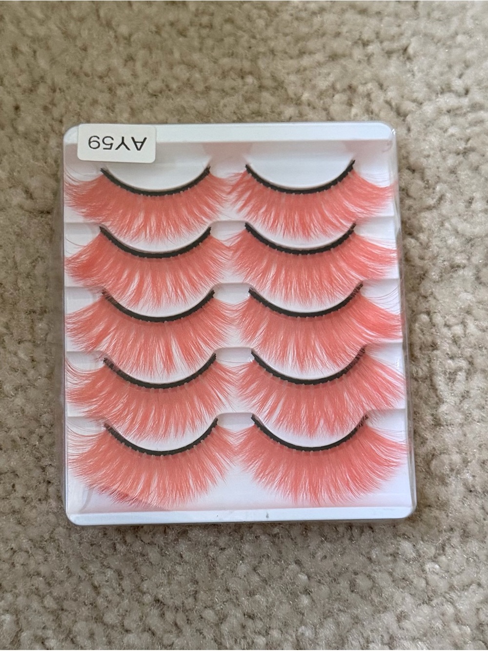 Peach Coral False Eyelashes - Pack of 5 by